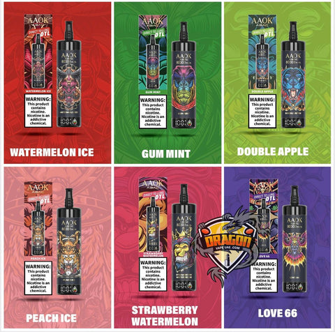 Collage of AAOK vape products with flavor names on a colorful background/ AAOK 80000 PUFF/ AAOK 80000 PUFF In Dubai UAE/ AAOK 80000 PUFF Near me/ AAOK 80000 PUFF Downtown Dubai/ AAOK 80000 PUFF Damac Hills/ AAOK 80000 PUFF Arjan Dubai/ AAOK 80000 PUFF Palm Jumeirah/ AAOK 80000 PUFF Abu Dhabi
