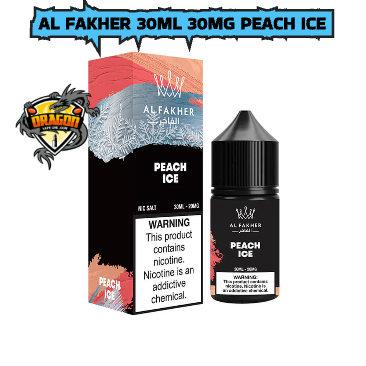 Al Fakher Peach Ice vape juice packaging with warning label on a white background/ Vape Saltnic Dubai/ Al Fakher Brand Saltnic/ Saltnic 30ml/ Al Fakher Saltnic Near me/ Al Fakher Saltnic Abu Dhabi/ Al Fakher Saltnic Downtown Dubai/ Al Fakher Saltnic Al Barsah/ Al Fakher Saltnic Damac Hills/ Al Fakher Saltnic Sharjah/ Al Fakher Saltnic Al ain/ Al Fakher Saltnic in Online Shop Dubai/ Al Fakher Saltnic Price