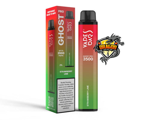 Vape Bars Ghost Pro 3500 Puffs Strawberry Lime Flavors|