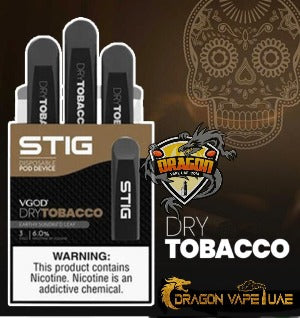 Stig Disposable Vape New VGOD Stig DRY TOBACCO Disposable – Dragon Vap AE