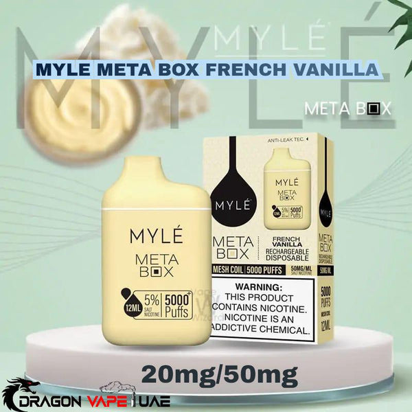 MYLE META BOX French Vanilla 5000 PUFFS 20MG/50MG – Dragon Vap AE