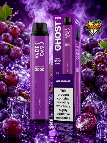 Vapes Bars Ghost Pro 3500 Puffs Great Grape Disposable Vape in Dubai, UAE