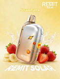 REMIT Solar device with strawberries and bananas on a yellow background