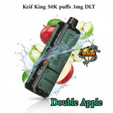 Vape device with 'Double Apple' flavor and 'Keif King' branding on a white background.