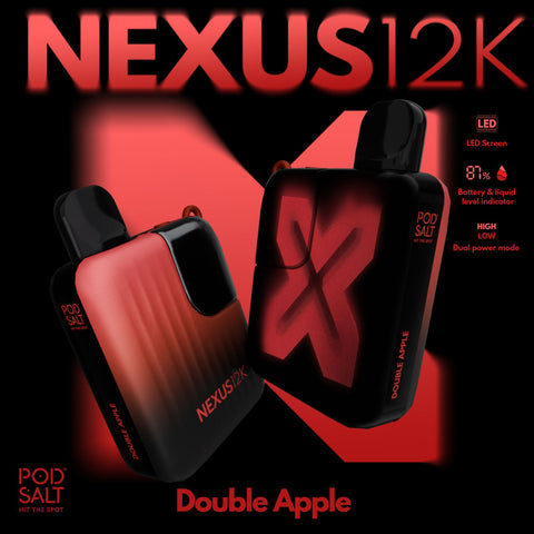 Nexus 12K Puffs Double Apple Flavors by Pod Salt|