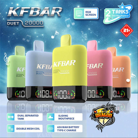 Buy KFBAR DUET 20,000 PUFFS DISPOSABLE VAPE In UAE