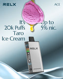 RELX Ace 20K Puffs-5% NICOTINE-TARO ICE CREAM