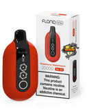 Red and black FLONQ Ultra vape device with packaging on a white background