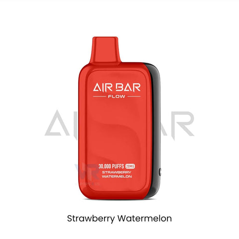 Red Air Bar Flow vape device with 'Strawberry Watermelon' flavor on a white background
