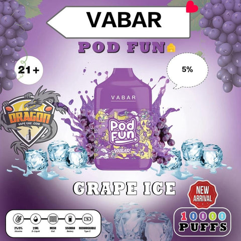 NEW VABAR POD FUN 10000 PUFFS DISPOSABLE KIT IN DUBAI UAE