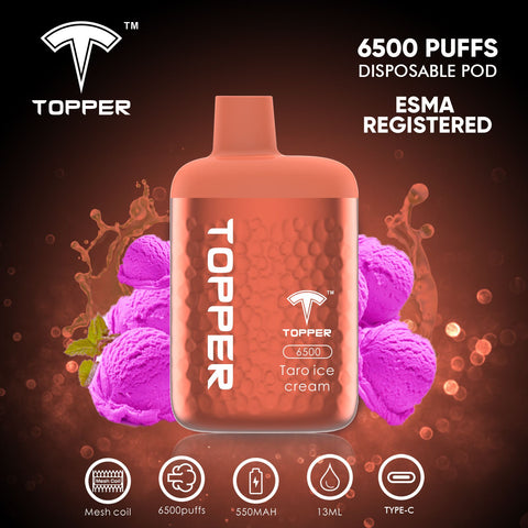 New Topper 6500 Puffs Disposable Vape In DUBAI