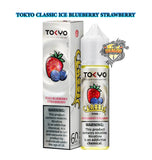 Tokyo Classic Ice Blueberry Strawberry e-liquid bottle and packaging on a white background