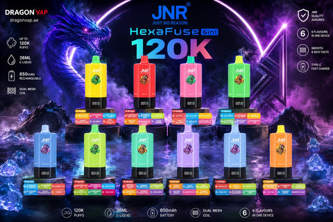 JNR HexaFuse 120K Puffs 6-in-1 Vape | Buy Online in Dubai, UAE