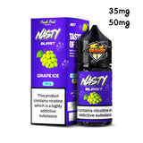 Nasty Grape Ice vape juice bottle and packaging on a white background