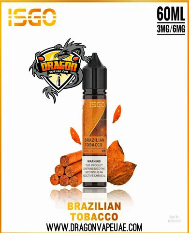 ISGO 60ML E -LIQUID 3MG/6MG BRAZILIAN TOBACCO