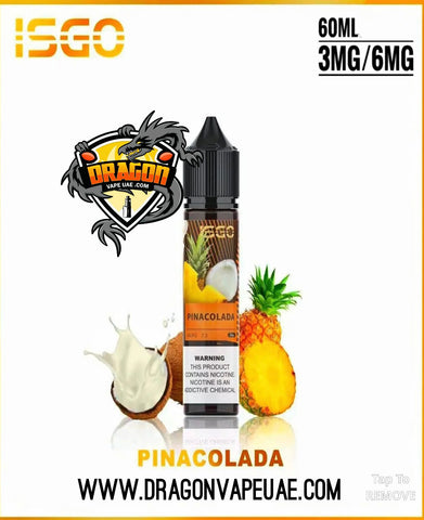 ISGO 60ML E -LIQUID PINACOLADA 3MG/6MG