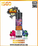 ISGO 120ML E -LIQUID 3MG BLUEBERRY RASPBERRY