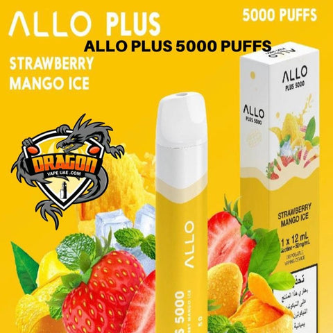 ALLO PLUS 5000 PUFFS STAWBERRY MANGO ICE