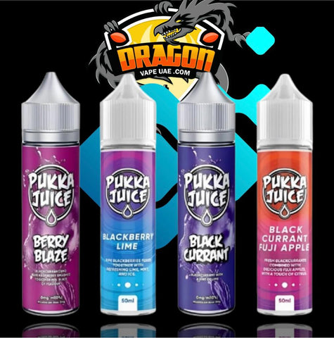 PUKKA JUICE 3MG, Flavor: Black Currant, Berry  Blaze, Black Currant fuji Apple