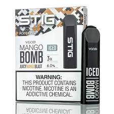 STIG PODS VGOD Mango Bomb Iced DISPOSABLE VAPE PODS.